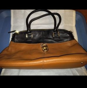 Calvin Klein Two-Toned Leather Handbag